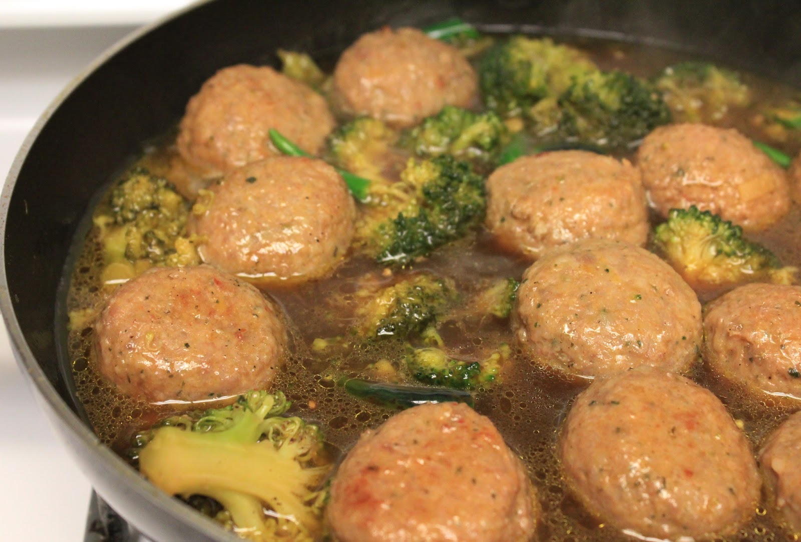 Aparna's Cookbook Meatballs and broccoli in Asian sauces