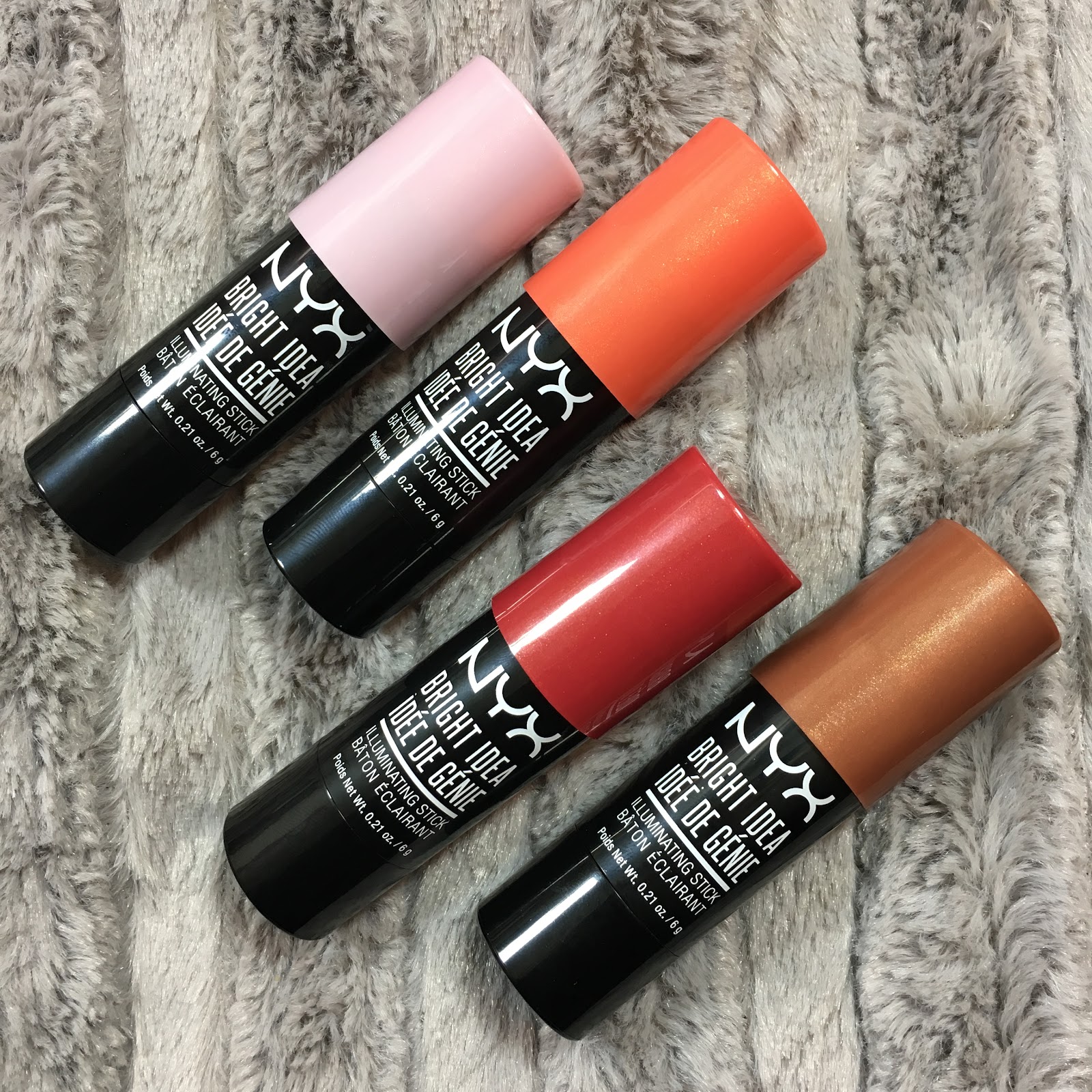 F NYX Bright Idea Illuminating Sticks Swatches