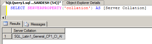 Once the activity of changing the collation is completed,