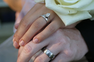 couples hands with wedding rings