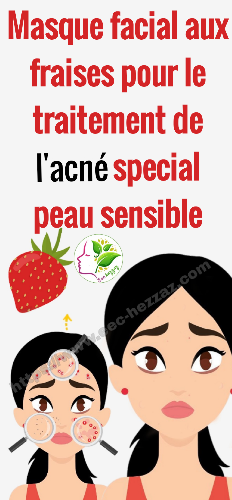 Masque facial aux fraises pour le traitement de l'acné special peau sensible