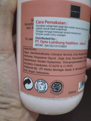 Bahan kandungan dan label halal scarlett body lotion