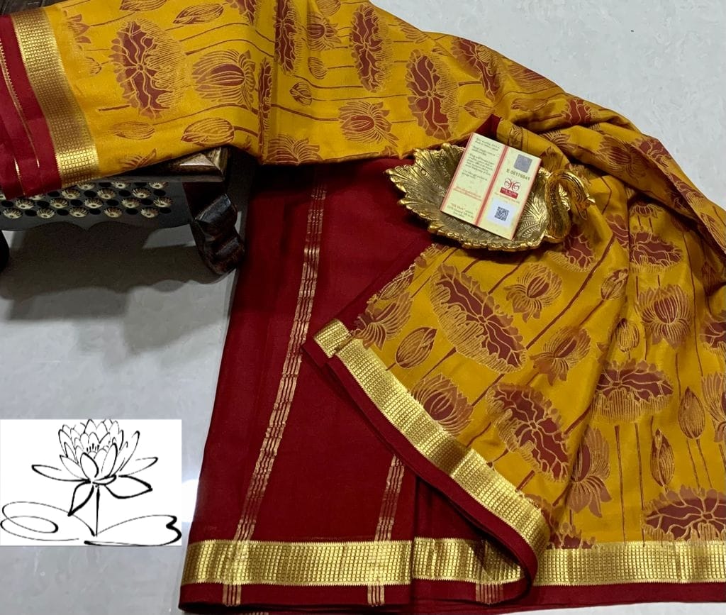 Mysore crape silk kalamkari sarees