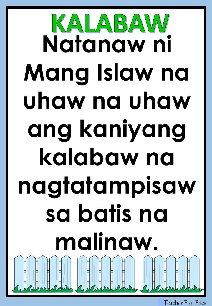 Teacher Fun Files Tagalog Rhymes Reading Passages