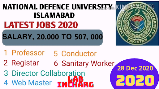 National Defence University NDU Jobs 2020 Islamabad - National Defence University NDS  Islamabad Jobs 2020-21