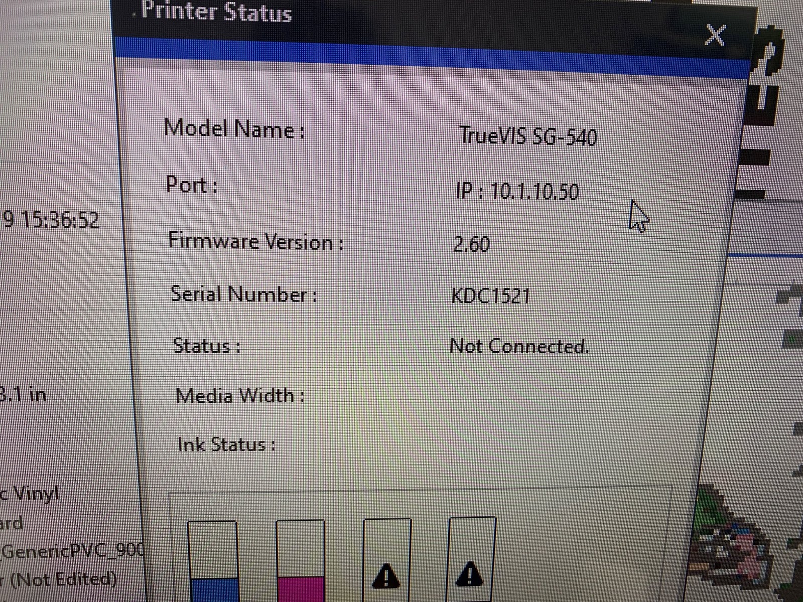 Roland TrueVis VG/SG Series Printers "Head Protection Activated" Message