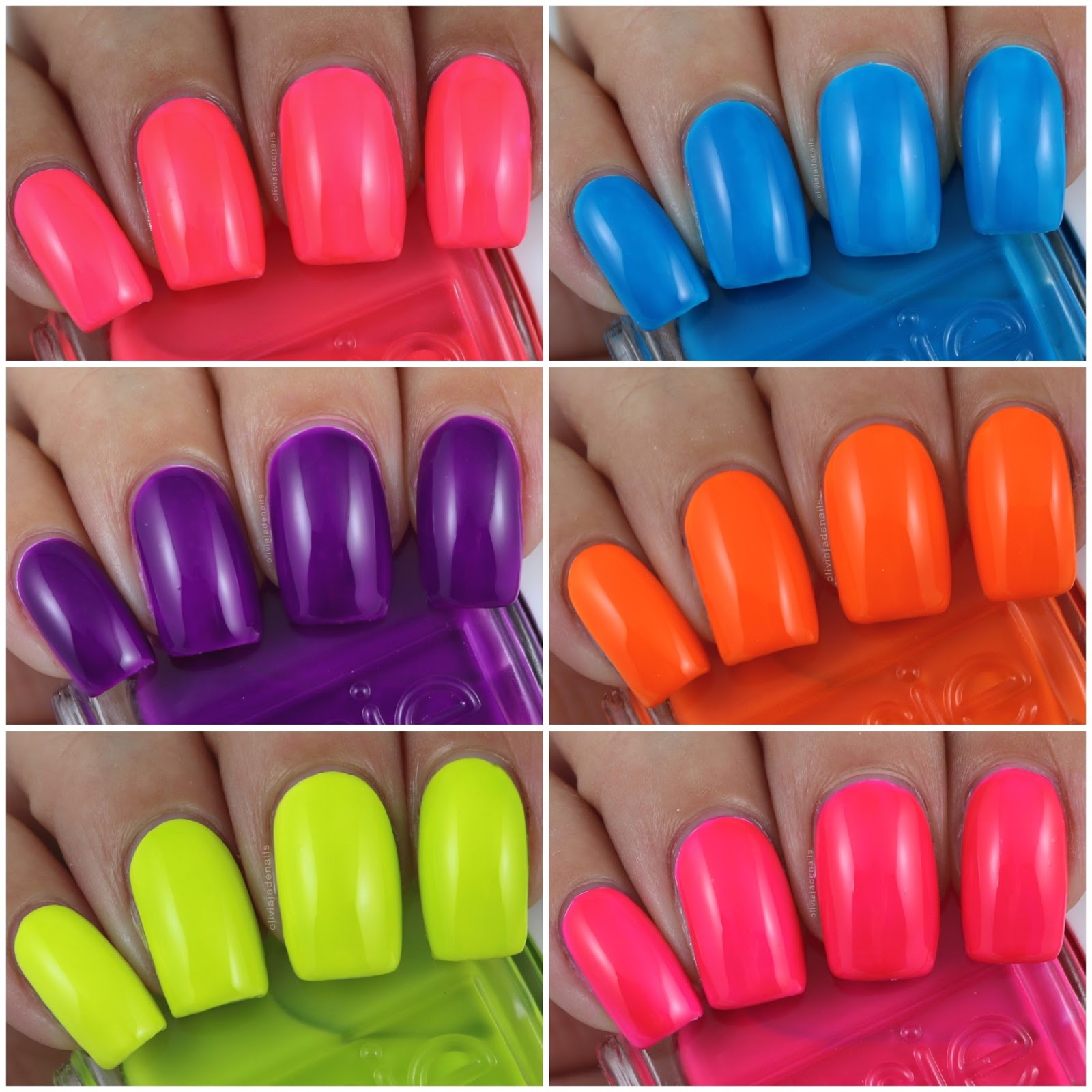 Olivia Jade Nails: Essie Neon 2016 Collection - Swatches & Review