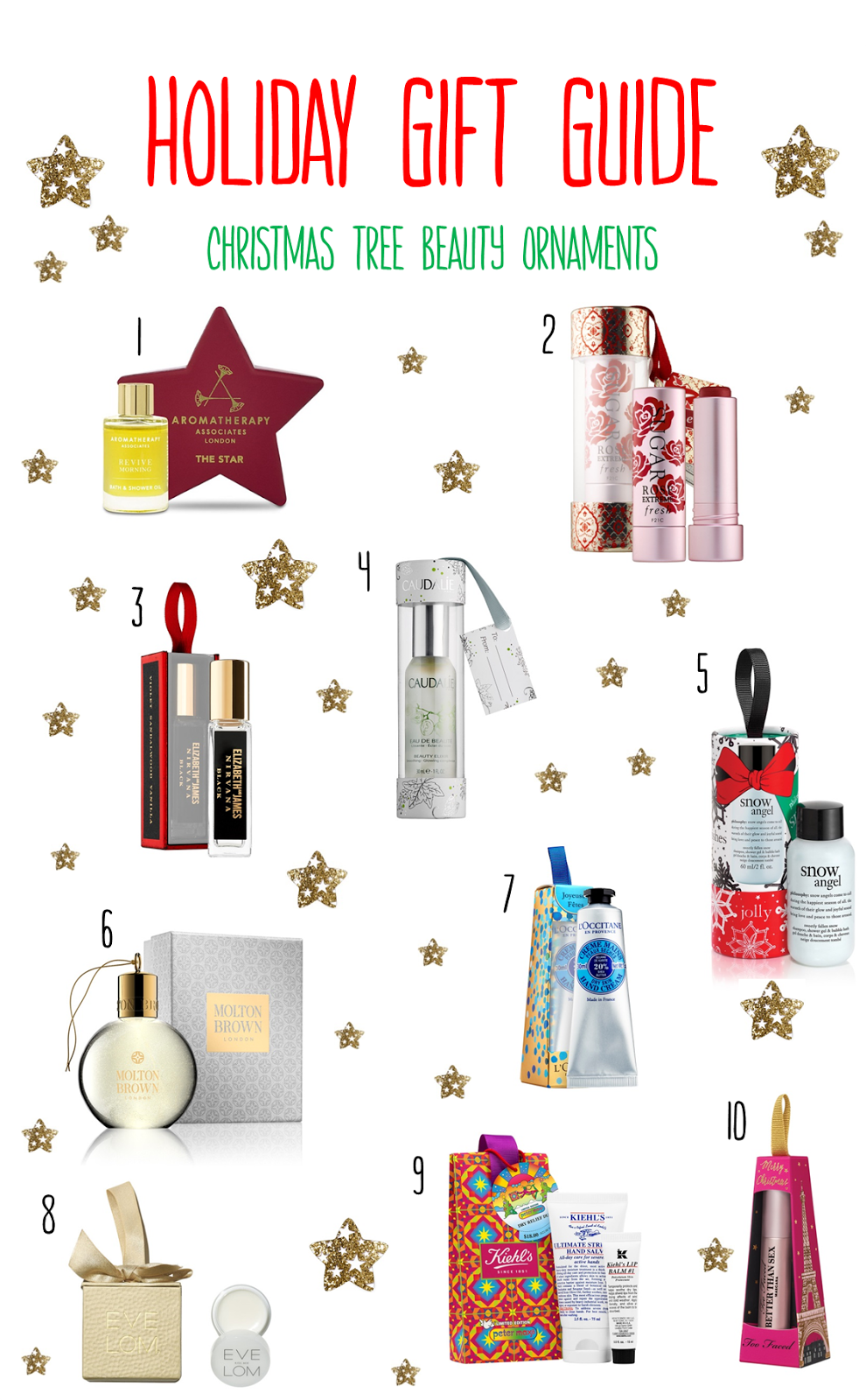 Holiday Gift Guide Christmas Tree Beauty Ornaments a little pop of