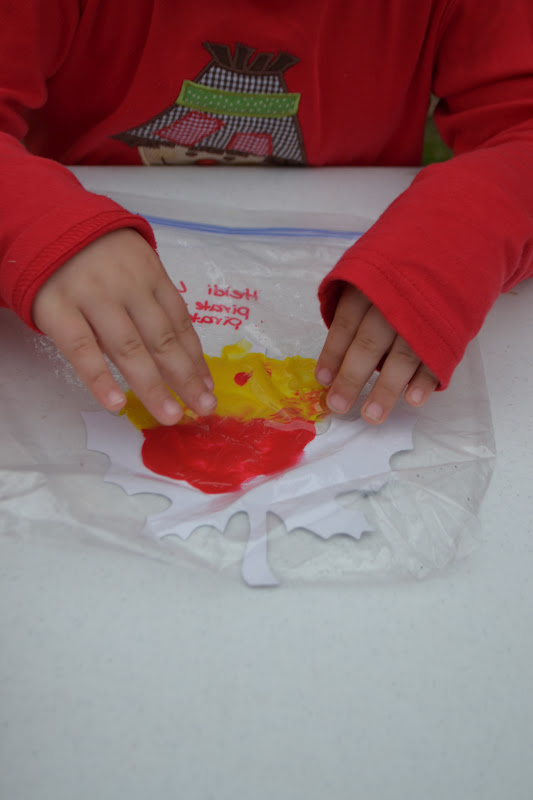 Snow Angels & Puddle Jumpers Finger Painting in a Bag!