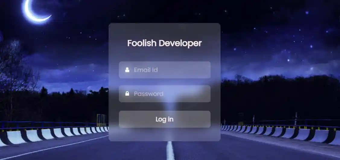 Create a login button in the Glassmorphism form