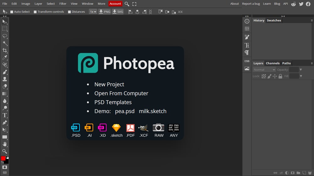 Photopea, program edit gambar yang mirip Photoshop
