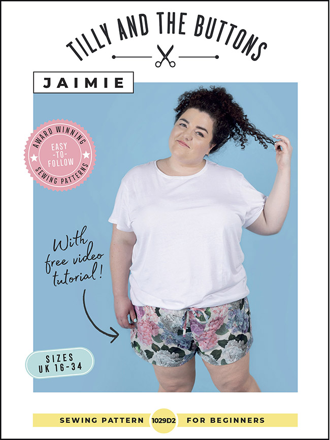 Jaimie pyjama bottoms and shorts sewing pattern in UK 16-34 from Tilly and the Buttons