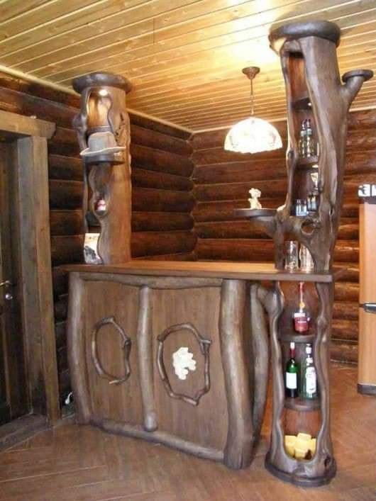 old retro style pine wood furniture