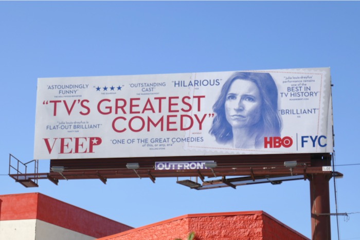Veep final season winter FYC billboard Santa Monica Boulevard Veep final season winter FYC billboard