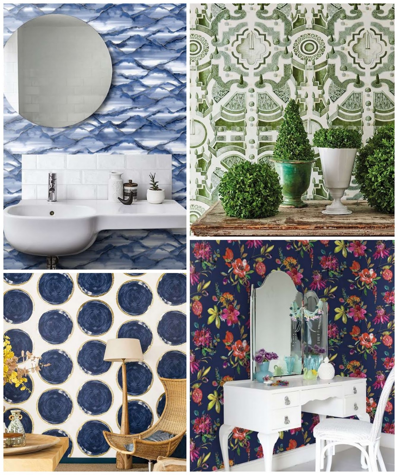 Fun Powder Room Wallpaper