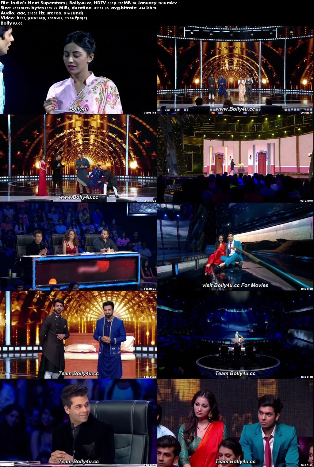 Indias Next Superstars HDTV 480p 200MB 28 January 2018 Download