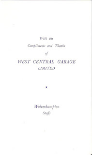 West Central Garage Ltd Wolverhampton Compliments Slip