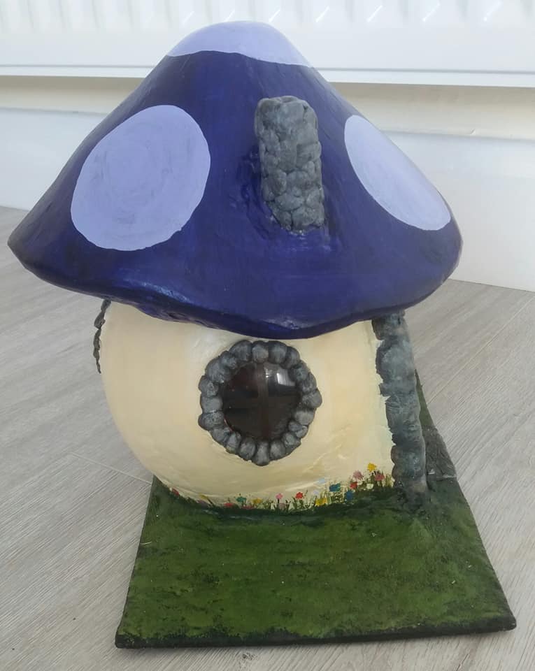Mark Moore Art Smurf Mushroom House Candle Holders