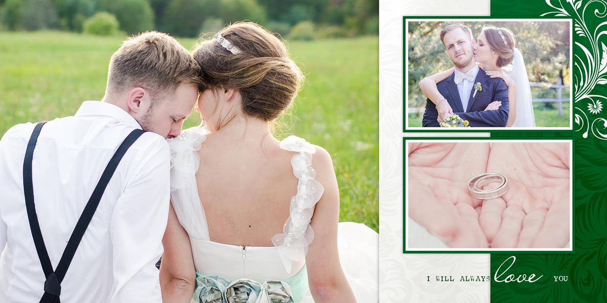 Дизайн и печать фотокниг: Шаблон свадебной фотокниги №92