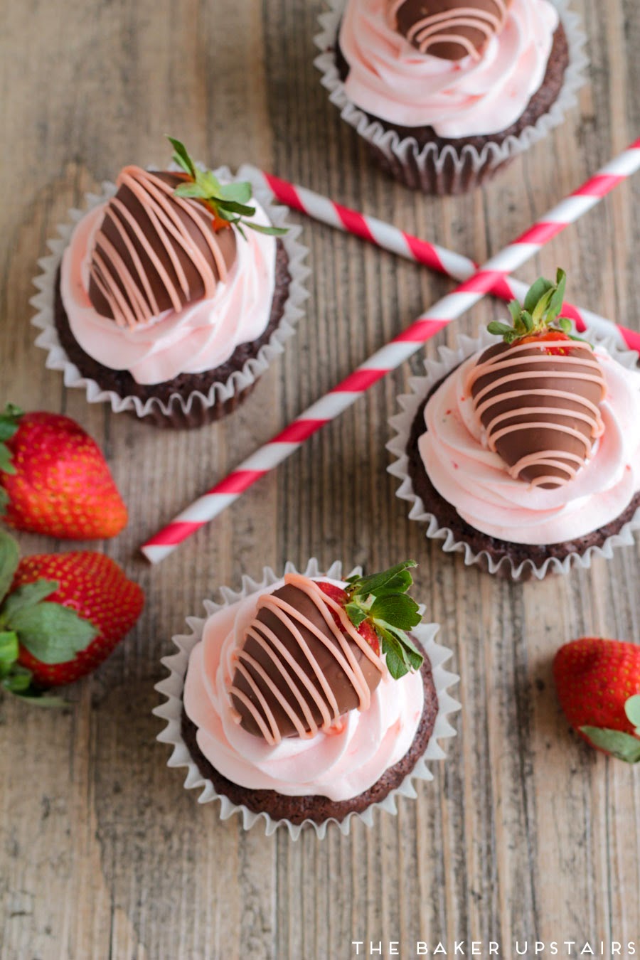 The Baker Upstairs chocolatecovered strawberry cupcakes