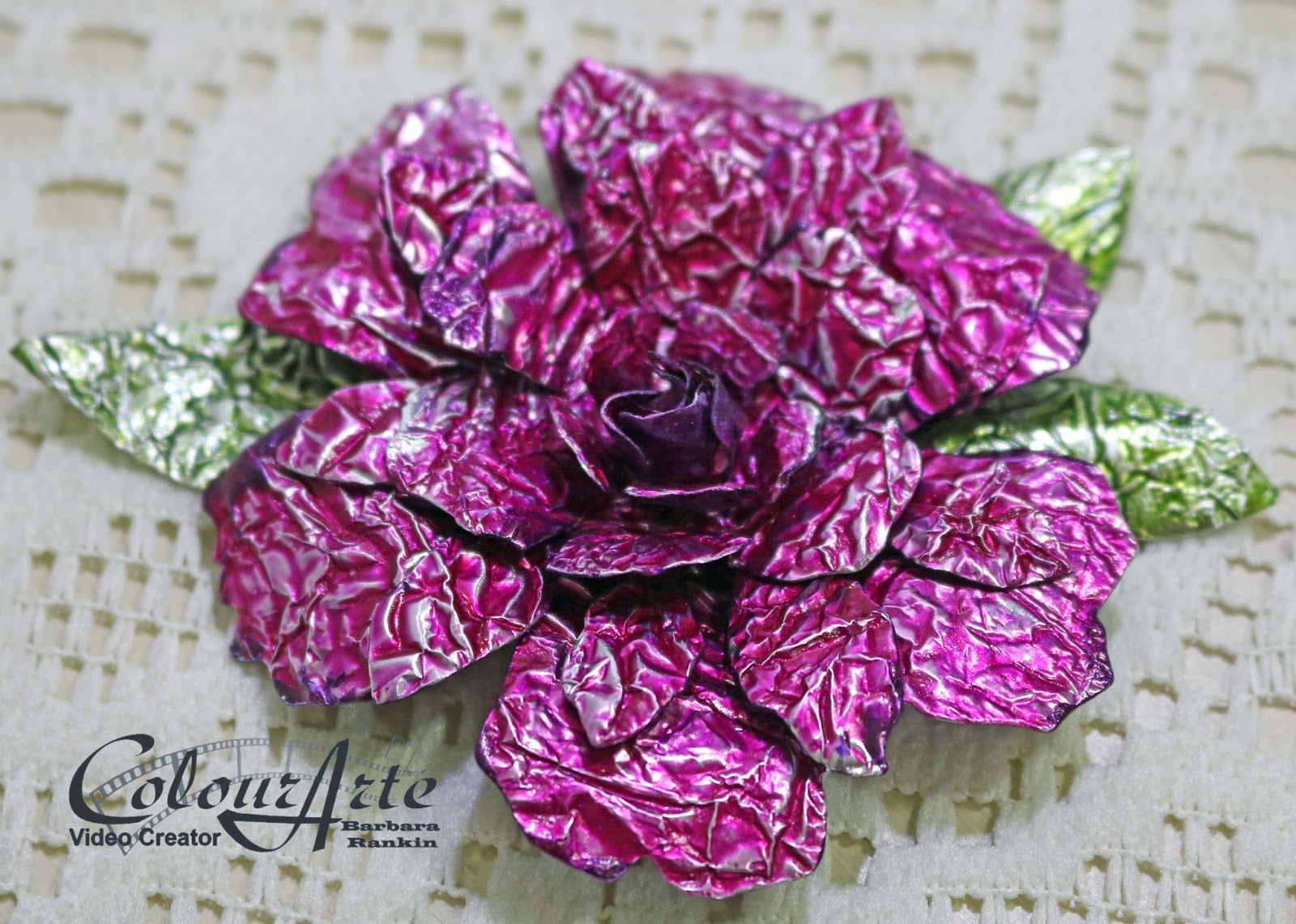 Black Hole Art Studio How to Make More Crumpled Foil Flowers Part 2 of 2