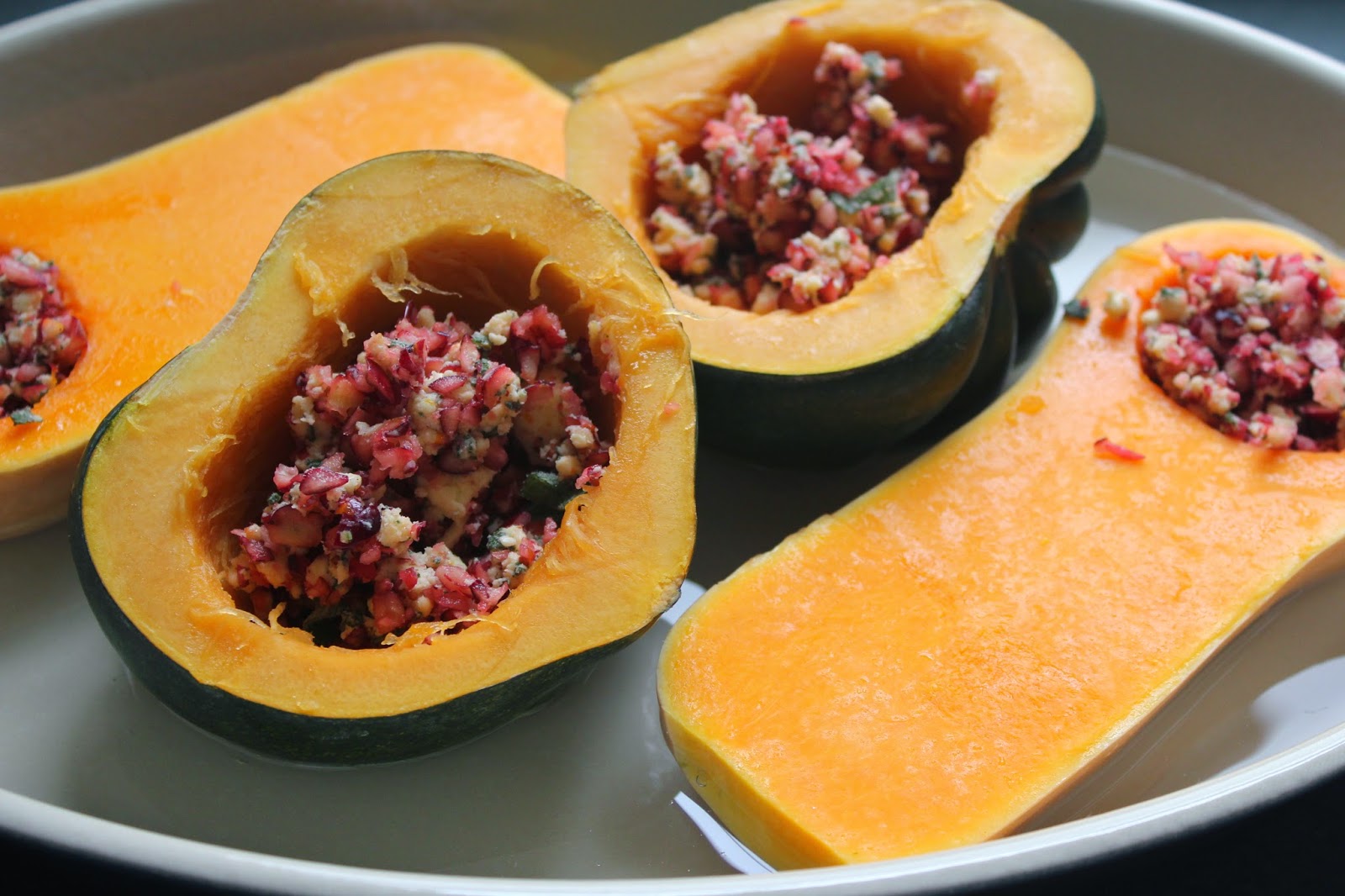 Delicious Dishings: Roasted Winter Squash With Cranberry-Sage Butter