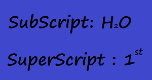 how to type superscript word