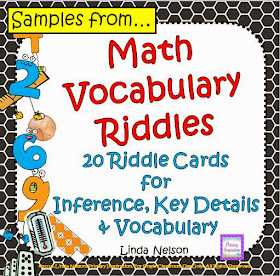 http://primaryinspiration.blogspot.com/2014/11/math-riddles-freebie.html
