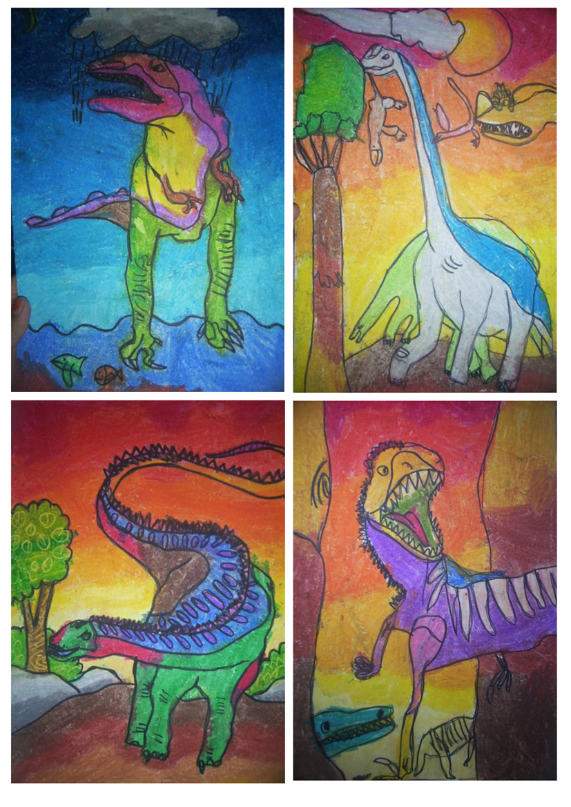 54 Gambar Lukisan Dinosaurus Kekinian