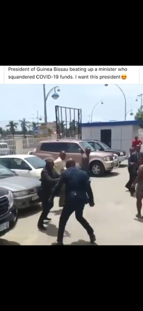 Guinea President Beating up Minister