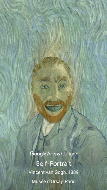 Opera di Van Gogh con dentro una faccia tramite Self-Portait.