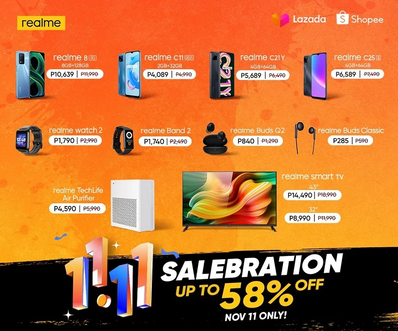 Make your tech wishes come true this 11.11 with up to 58% OFF on realme products