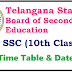 Telangana 10th Class (SSC) Exam Time Table 2023