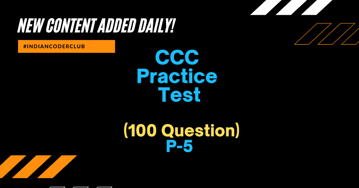 CCC Online Test in Hindi 100 question with answer