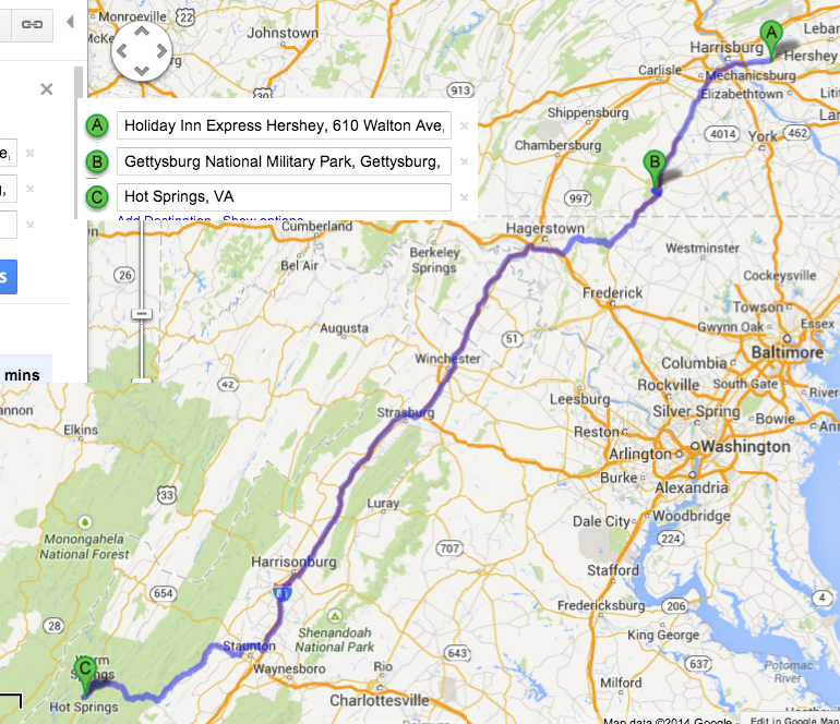 Dennis Dixon is heading West! Day Three Hershey, PA Gettysburg