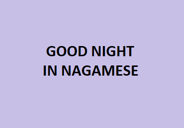 Good Night in Nagamese | How to Say "Good Night" in Nagamese