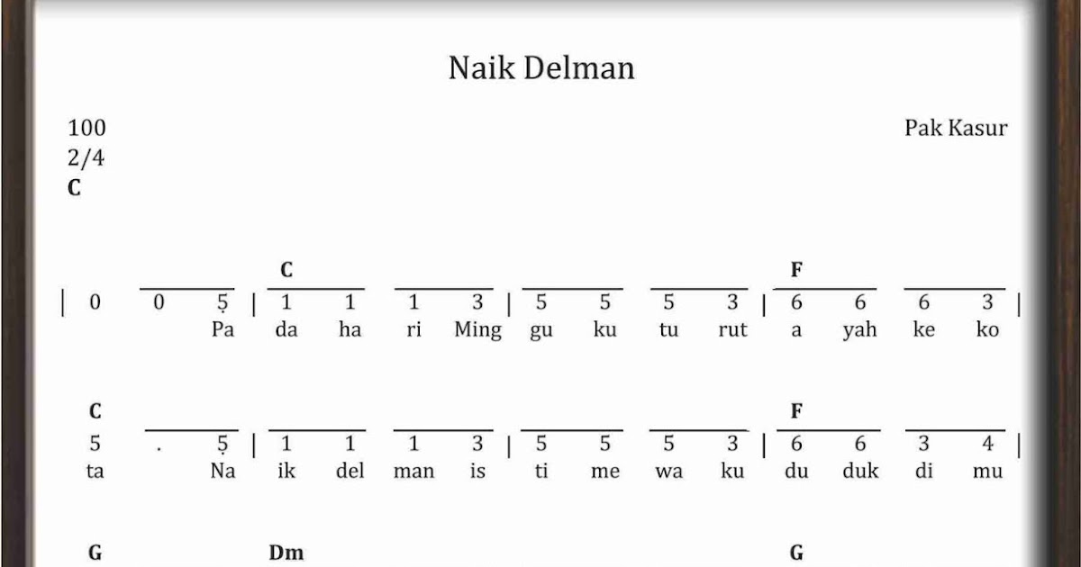 Not Angka Naik Delman Sekitar Musik