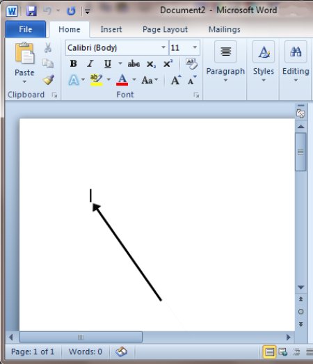 черный курсор в ворде