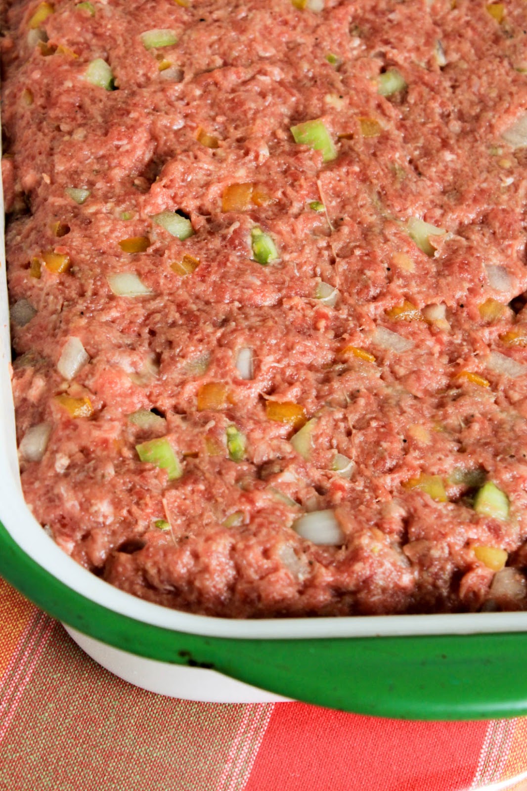 Diced Green Tomatoes in Old Fashioned Meatloaf