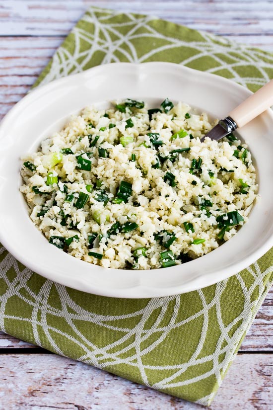 The Best Easy Cauliflower Rice with Garlic and Green Onions Kalyn's