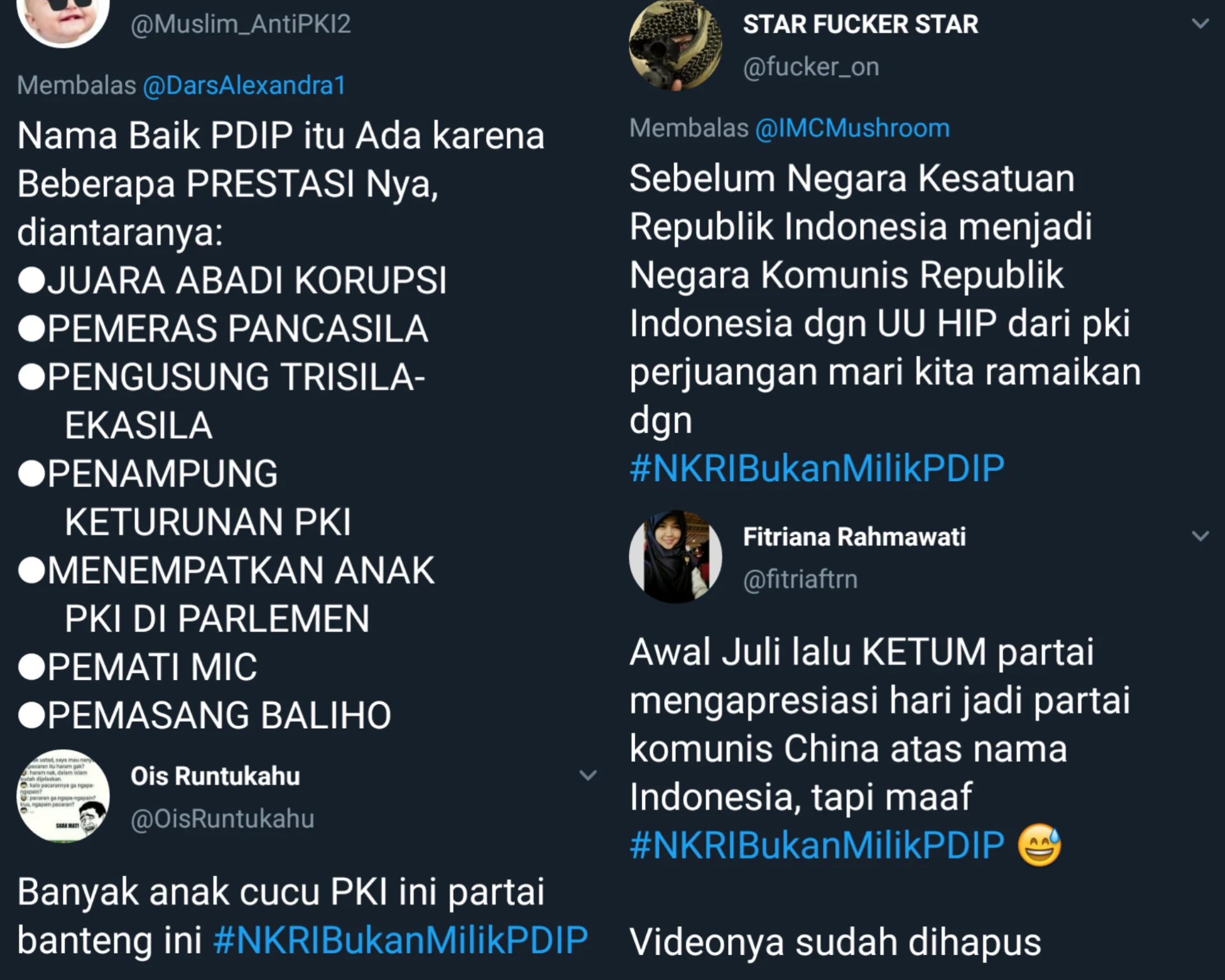 Tak Rela Indonesia Jadi Negara Komunis, Netizen Ramaikan Tagar #NKRIBukanMilikPDIP