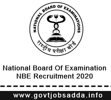 National Board Of Examination NBE Recruitment 2020 Apply Online