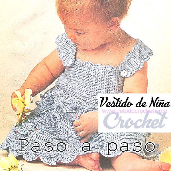 Vestido para Niña Crochet / Paso