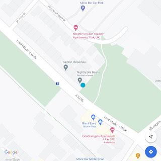 Google Map showing location of Skulferatu #49 in Mayor's Walk, York.