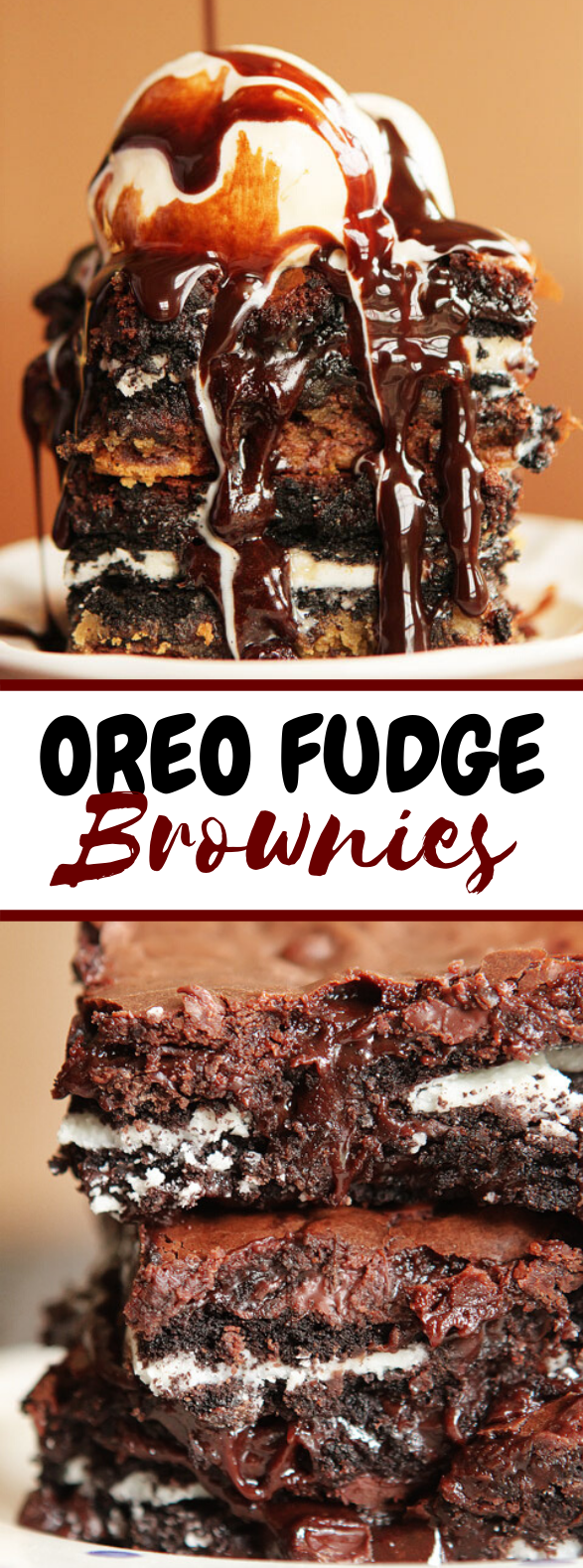 Oreo Fudge Brownies #desserts #chocolate