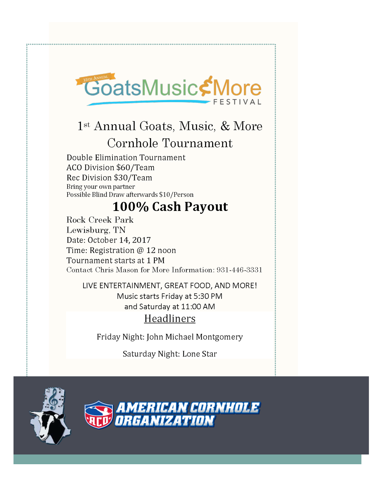 goats music and more festival rock creek flyers team