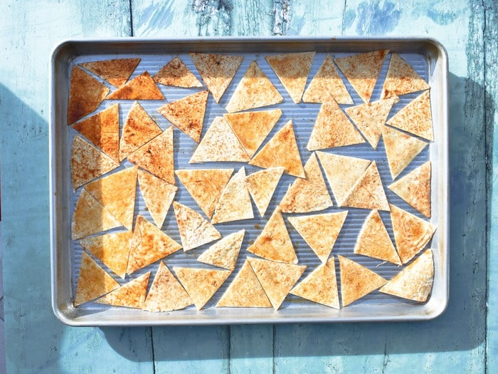 Making Paprika chips - Step 5 Making Paprika chips - Step 5 - Keep brushing