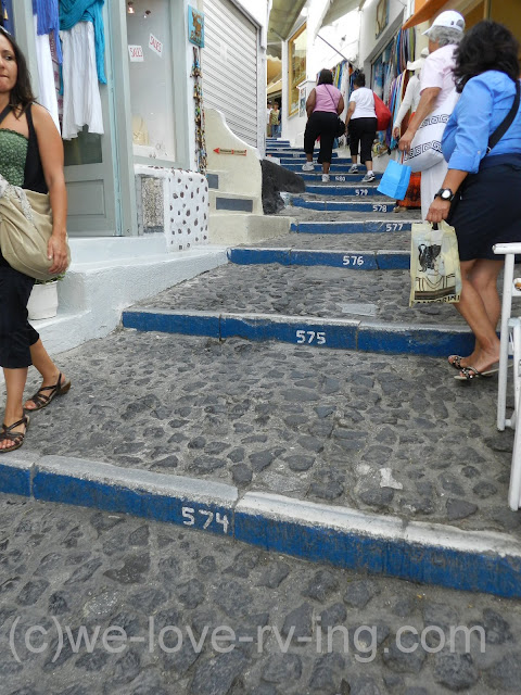 The steps that lead up through Fira are numbered, showing #574 plus.