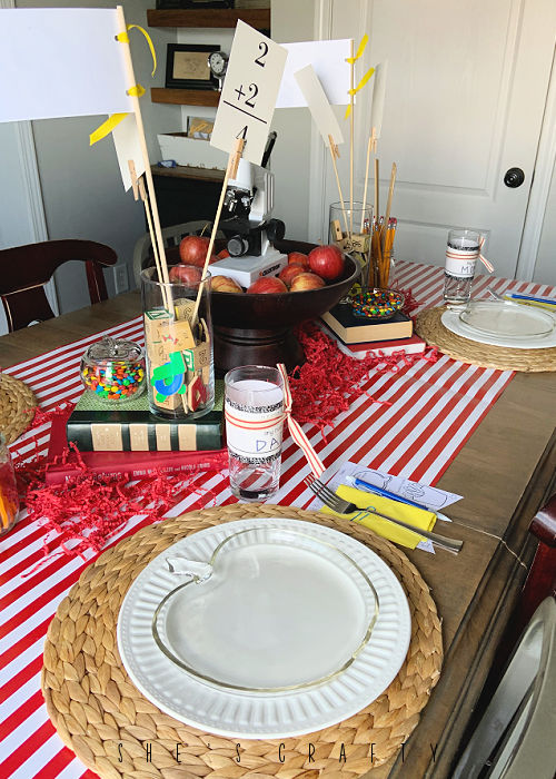She's Crafty Back to School Dinner and Tablescape
