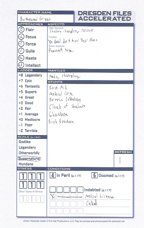 one thing at a time character creation dresden files accelerated dresden character sheet